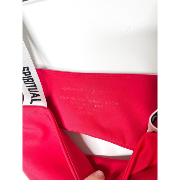 Spiritual Gangster Skylar Frame Red Bra Small Logo Strap Sporty Bralette - Picture 6 of 8
